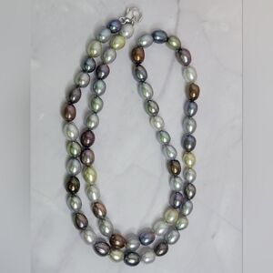 Genuine Honora High Quality 925 Tahitian 20" Pearl Necklace Signed